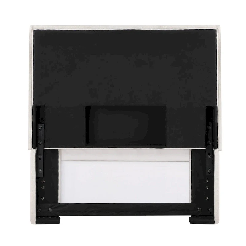 Gemma Sand Upholstered Headboard with Flange Details