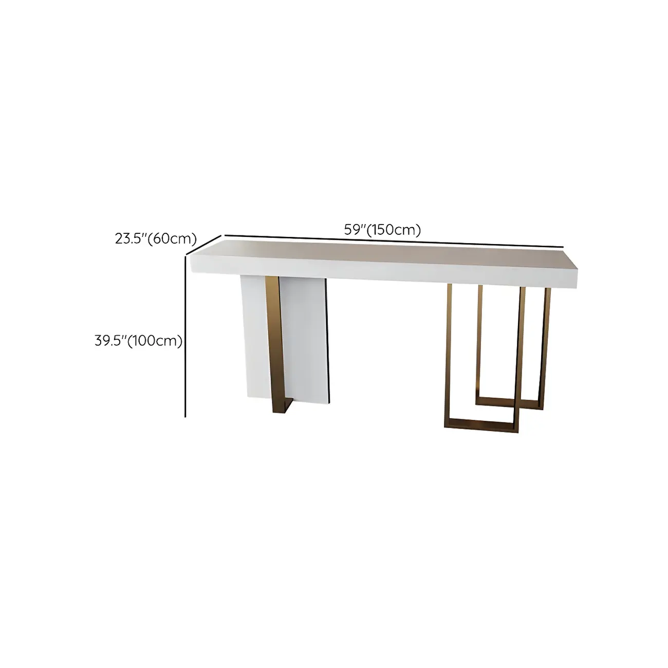 Glam White Faux Marble Gold Legs Bar Tables