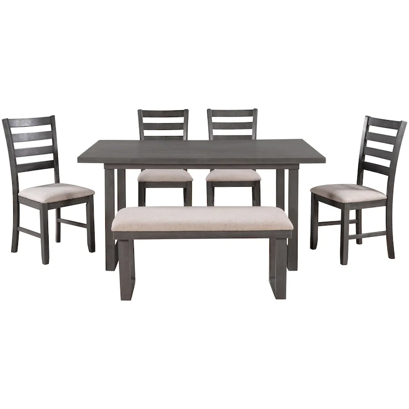 5-piece Farmhouse Dining Set Rectangular Table Chair