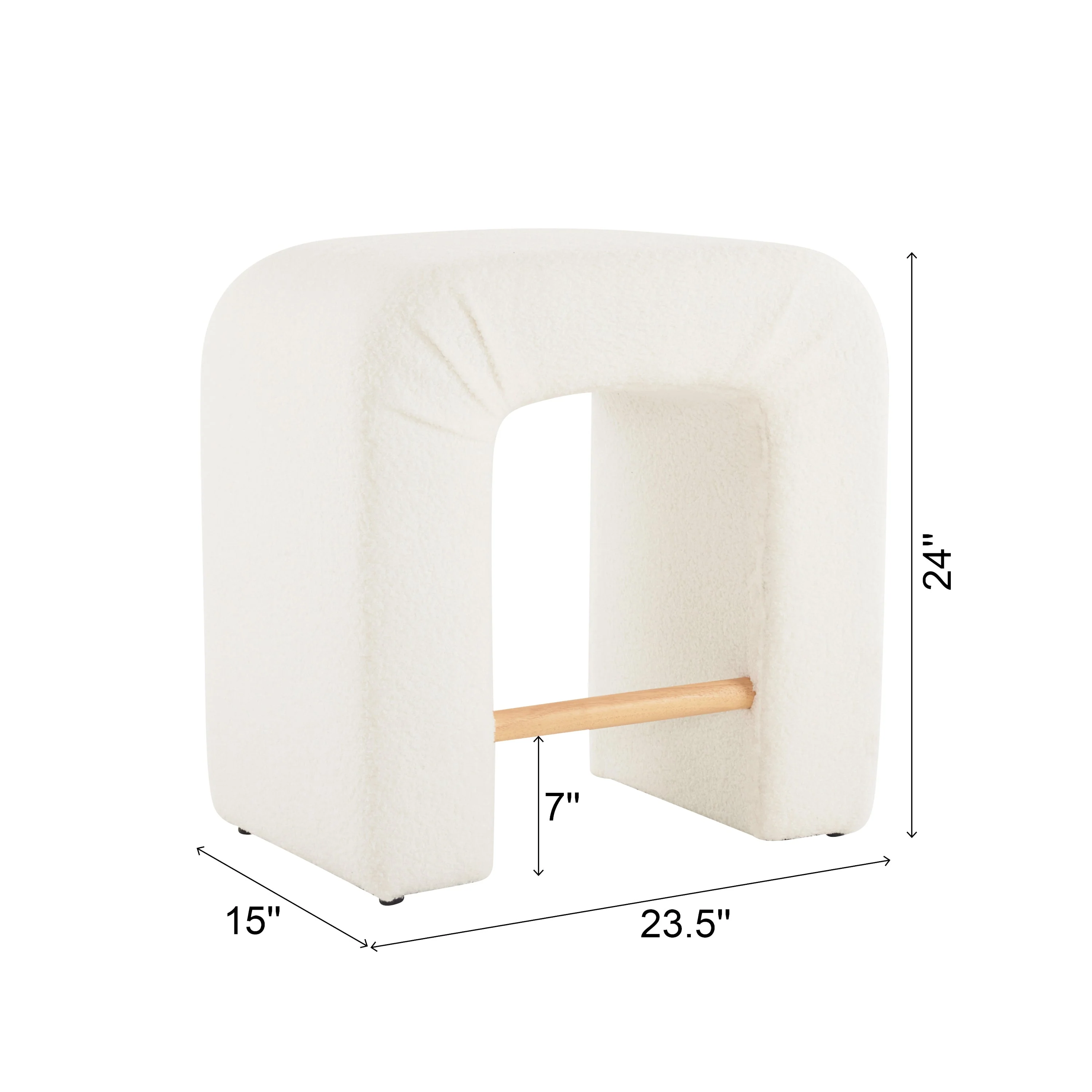 Set of 2 Modern Inverted U-Shape Bar Stools