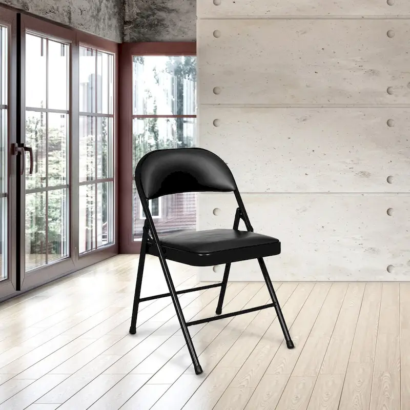 Bernadine Basics Collection Vinyl Folding Chair, Pack of 4