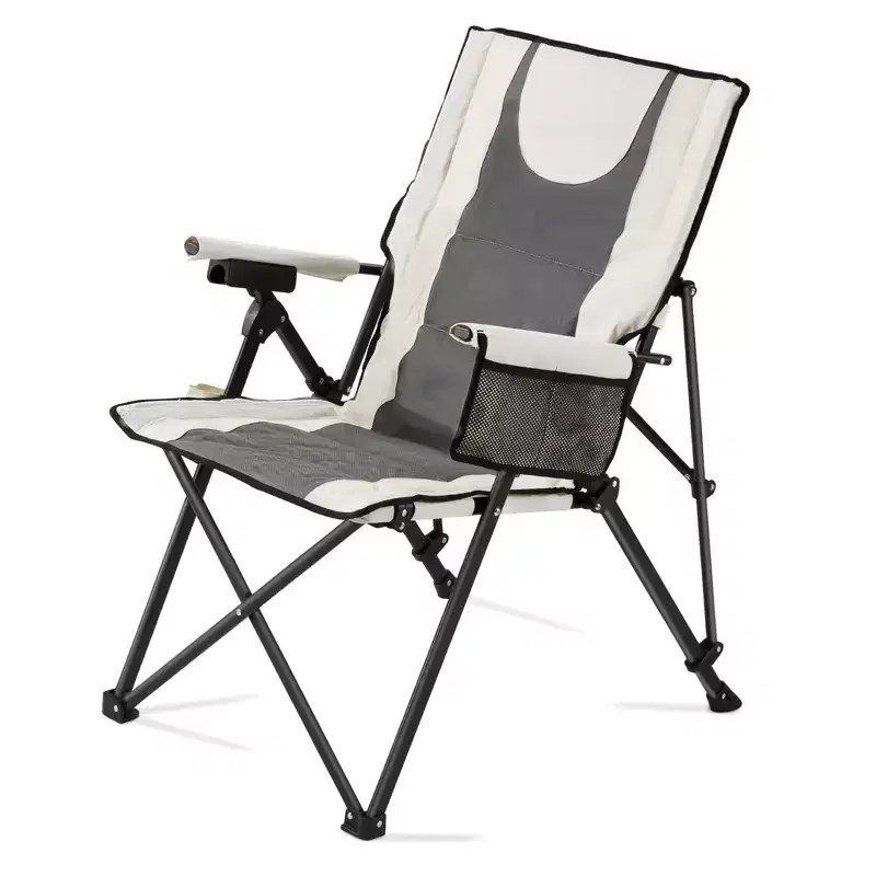 High-Back Folding Camping Chair with 3 Reclining Positions, Supports 260lbs, Padded with Armrest and Headrest, 22.83 x 32.67 x 55.11 Inches