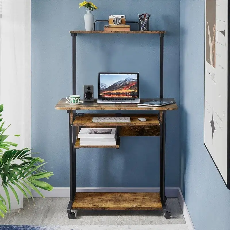 3 Tier Computer Desk with Printer Shelf