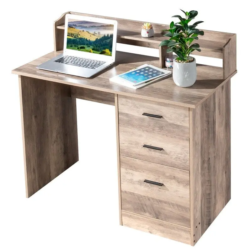 43.31 3 Drawers Wooden Computer Desk with Letter File Cabinet