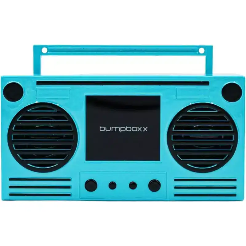 Microboom Speaker Boombox Bluetooth, Bumpin Blue - Manufacturer Refurbished