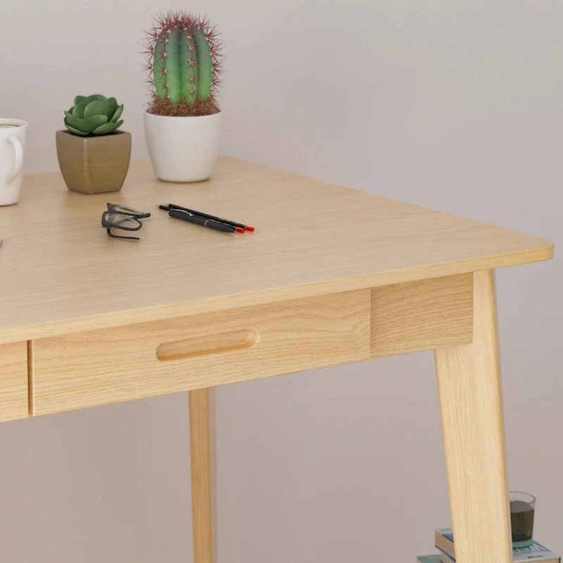 Writing Desk with 2 Drawers - Wood Legs - 47 Inch