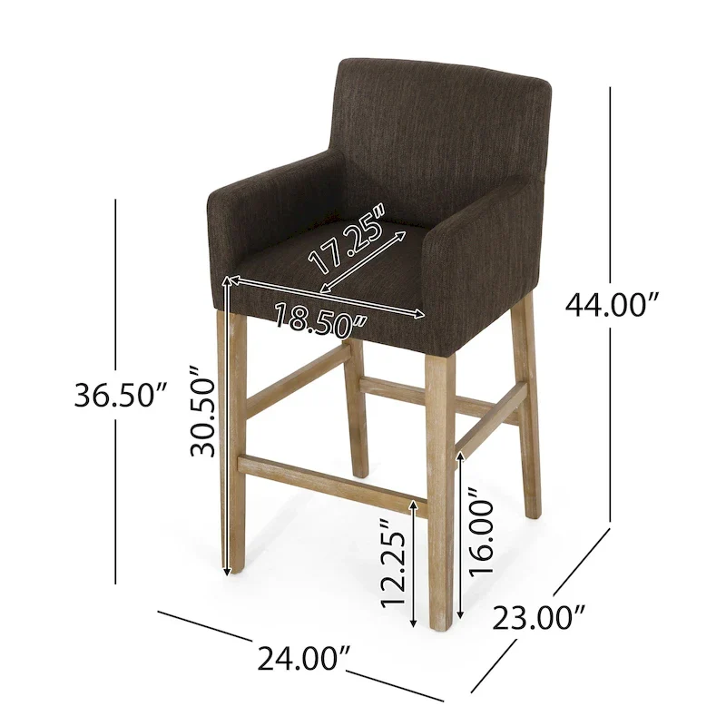 Armga Fabric and Rubberwood 30.5 inch Barstools (Set of 2) by Christopher Knight Home