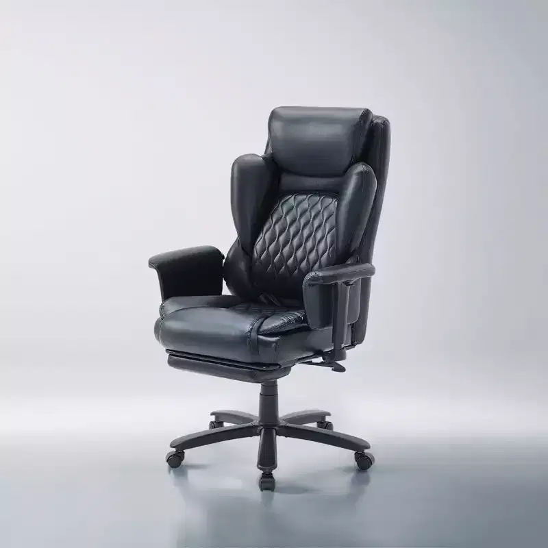 Bestier Comfortable Reclining Office Chair, Heavy Duty Desk Chair with Foot Rest, Reclining Executive Office Chair With Adjustable Lumbar Support