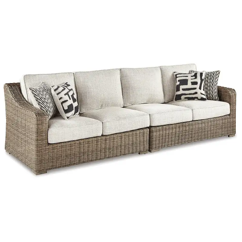 Signature Design by Ashley Beachcroft Brown/Beige 8-Piece Outdoor Seating Package - 107 W x 37.75 D x 34.63 H