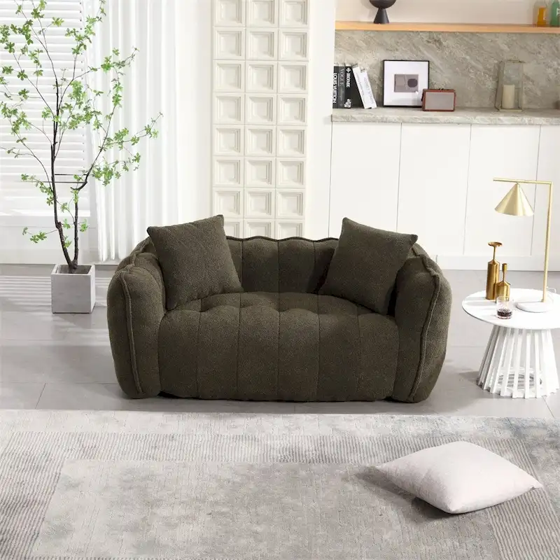 Modern Chenille Recliner Sofa with High Resilience Foam