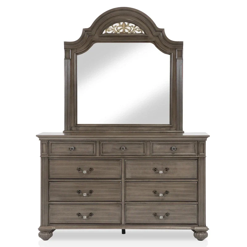 Traditional Grey Wood Poster Bedroom – Queen / King / Cal King, 2-Person