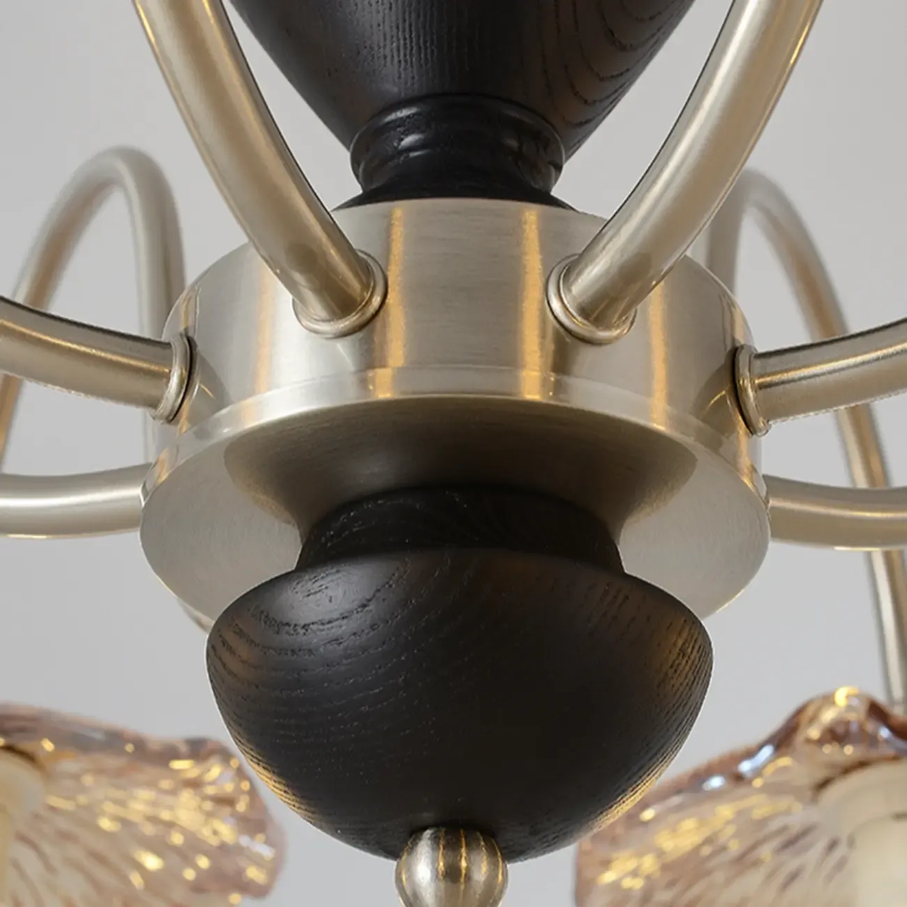 Retro Geometric 6/8 Lights Glass Chandelier in Chrome