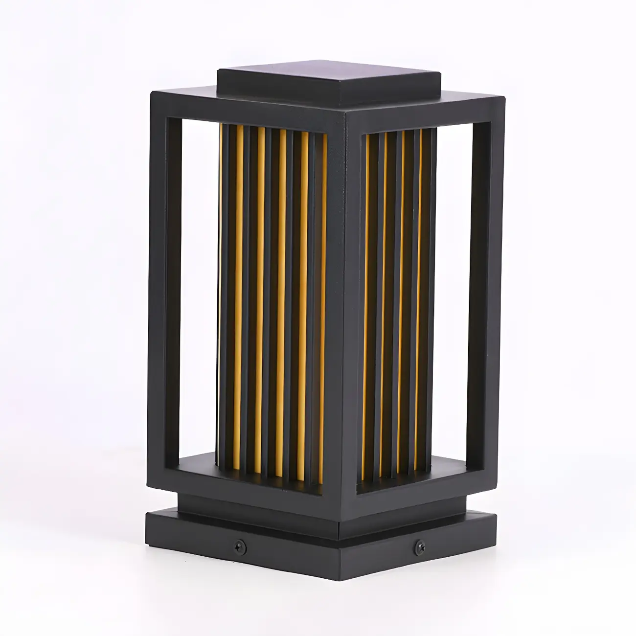 Wired Vertical Striped Glass Post Cap Light