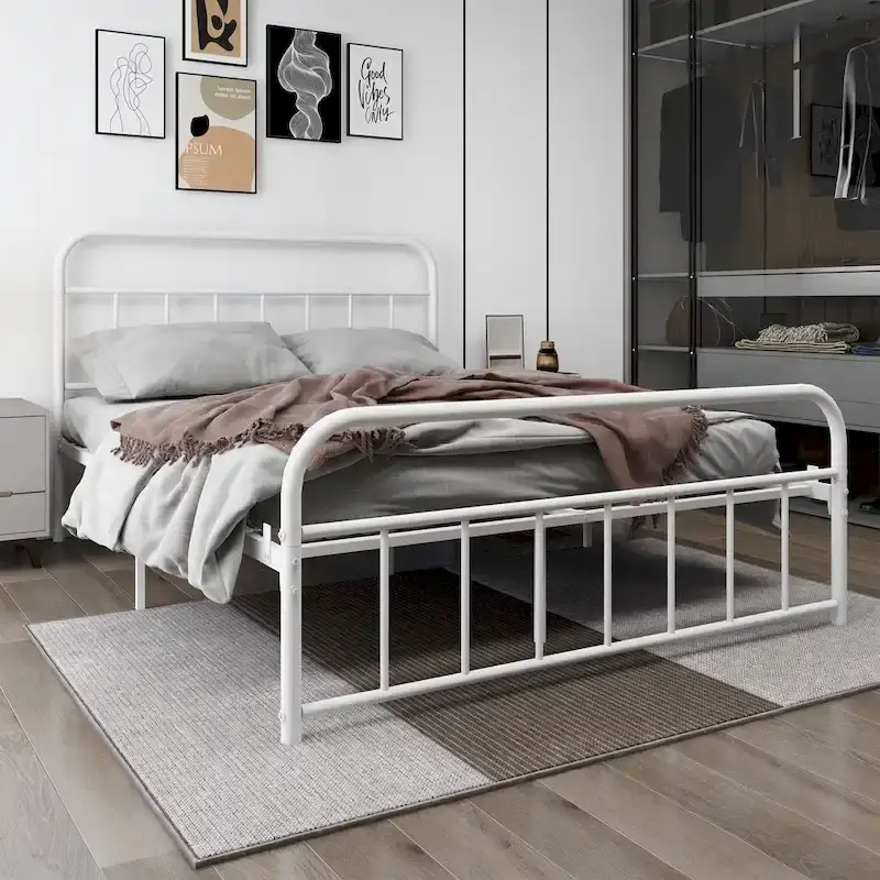 Alazyhome Platform Metal Bed Frame, Easy Assembly