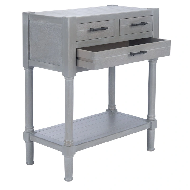 SAFAVIEH Philomene Distressed White 3-Drawer Console Table - 23.5 W x 13 L x 29.5 H - 24Wx13Dx30H