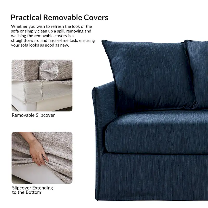 Gottfried 80  Slipcovered Sofa with Removable Cushions by HULALA HOME