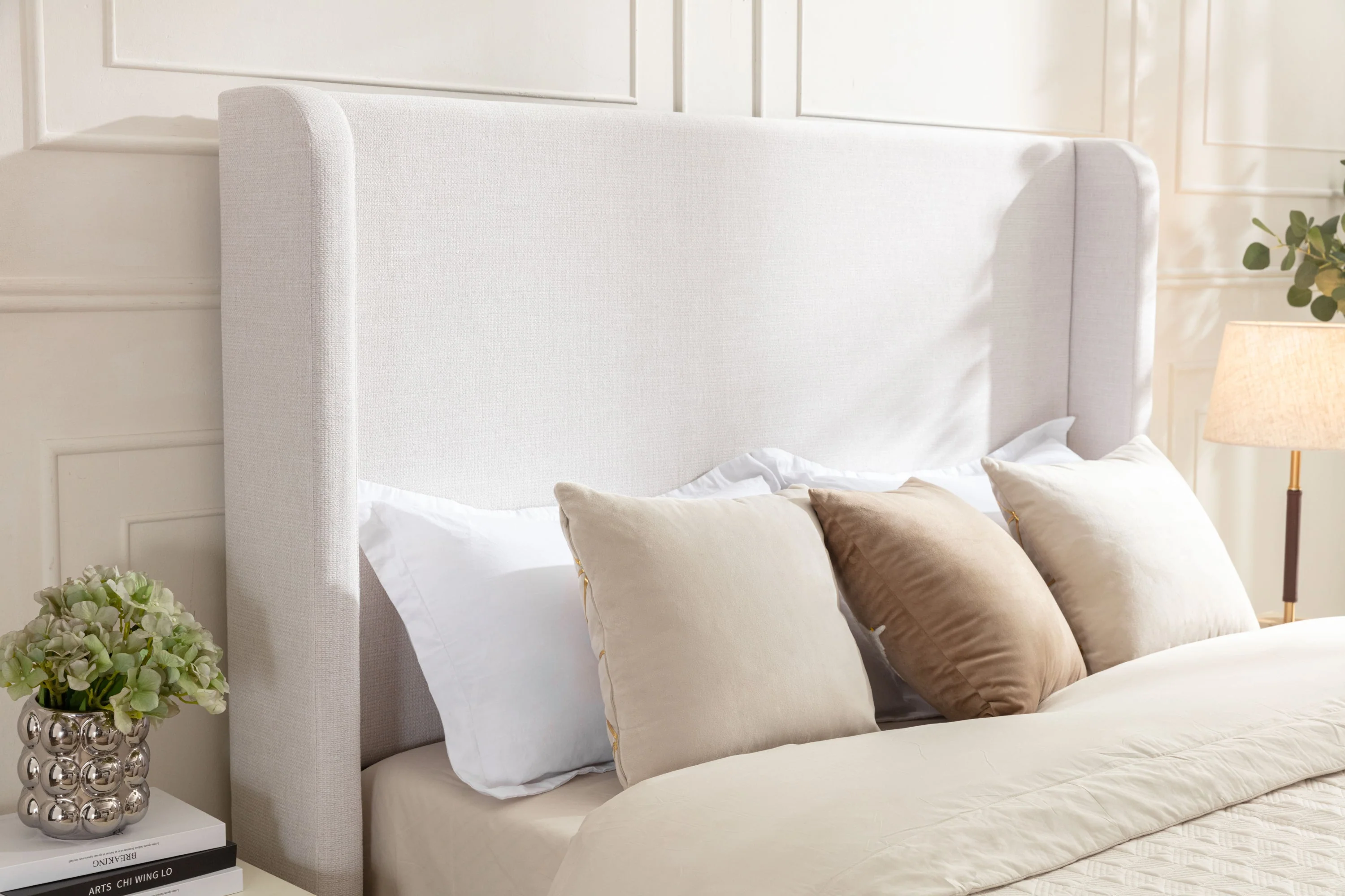 Walker Edison | Harper Tall 54 Headboard Upholstered Queen Bed