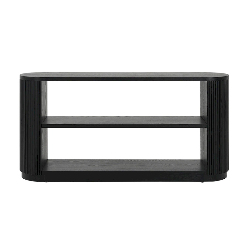 Modern Entryway Console Table - Slim Sofa Table with Open Shelf & Elegant Wood Grain, Multi-Functional Hallway Table