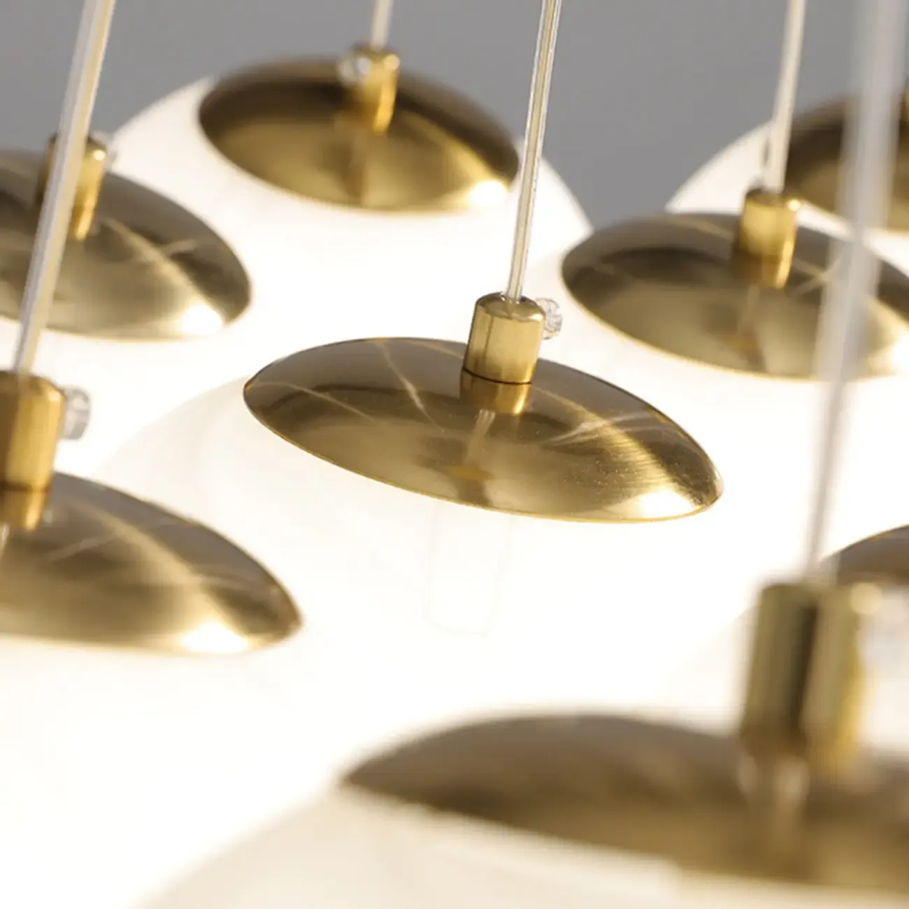 White Matte Glass Shade Multi Globe Light Chandelier