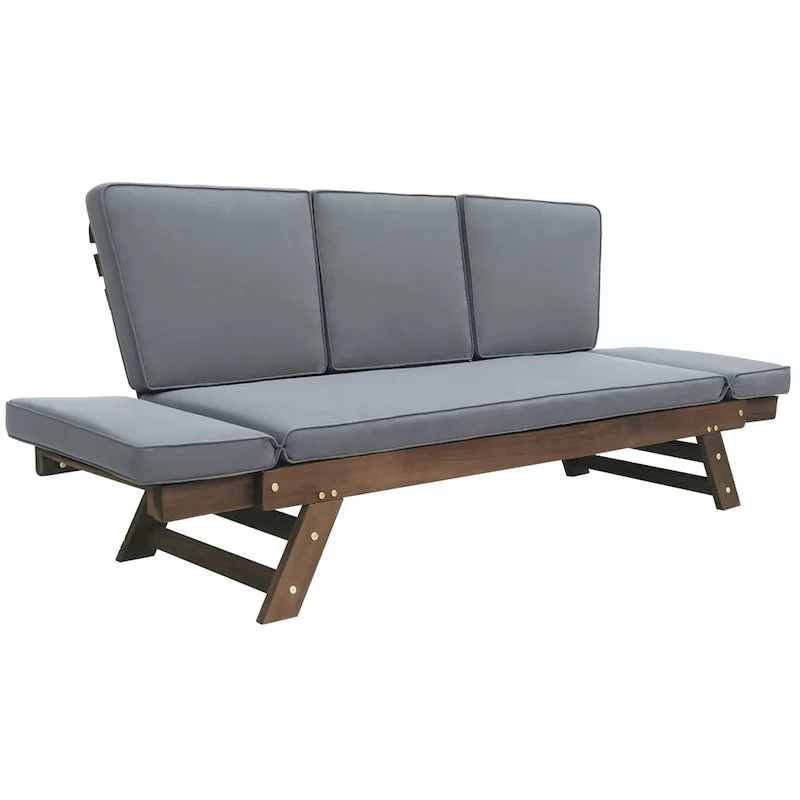Patio Adjustable Patio Wooden Daybed Sofa