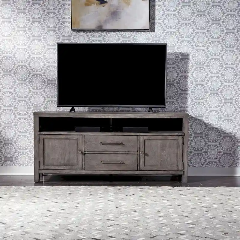66 Inch TV Entertainment Console in Dusty Charcoal