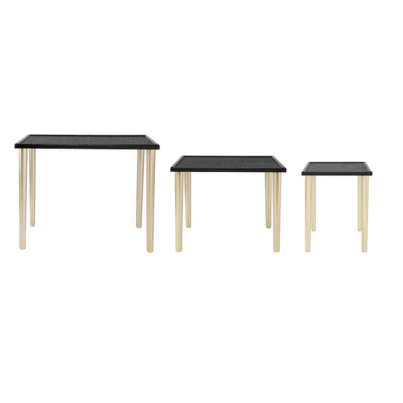 Two Tone Nesting Side Tables - Black/Gold