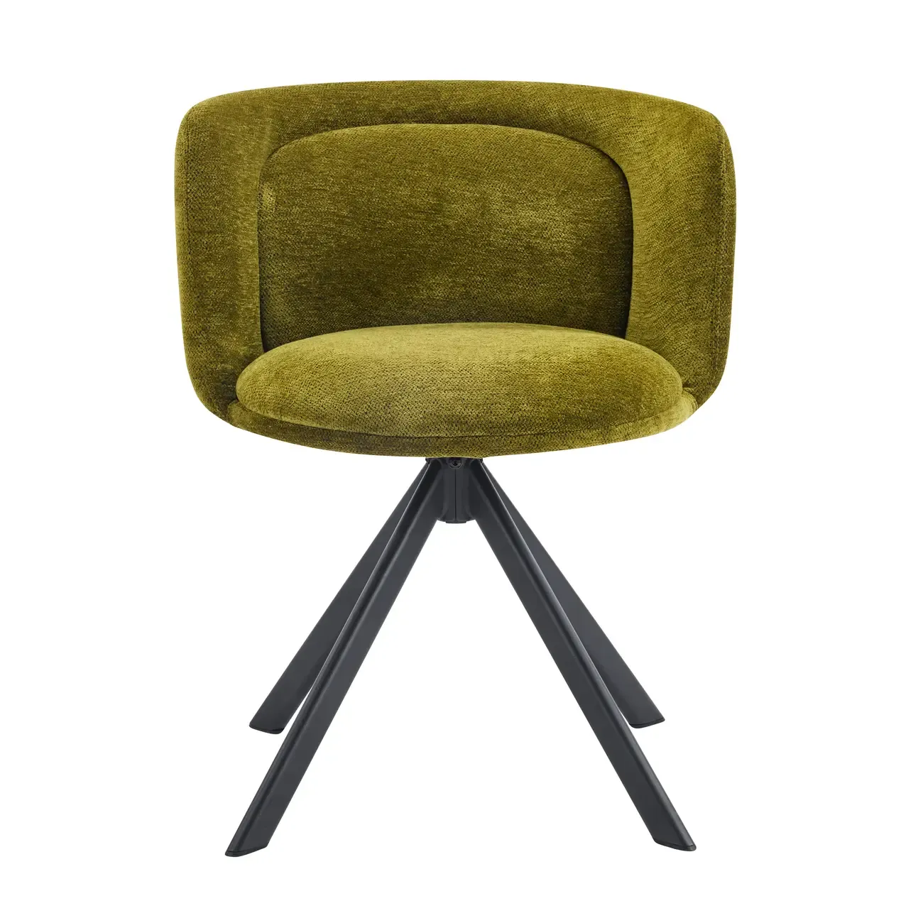 Modern Low Back Fabric Swivel Dining Chairs Set of 2