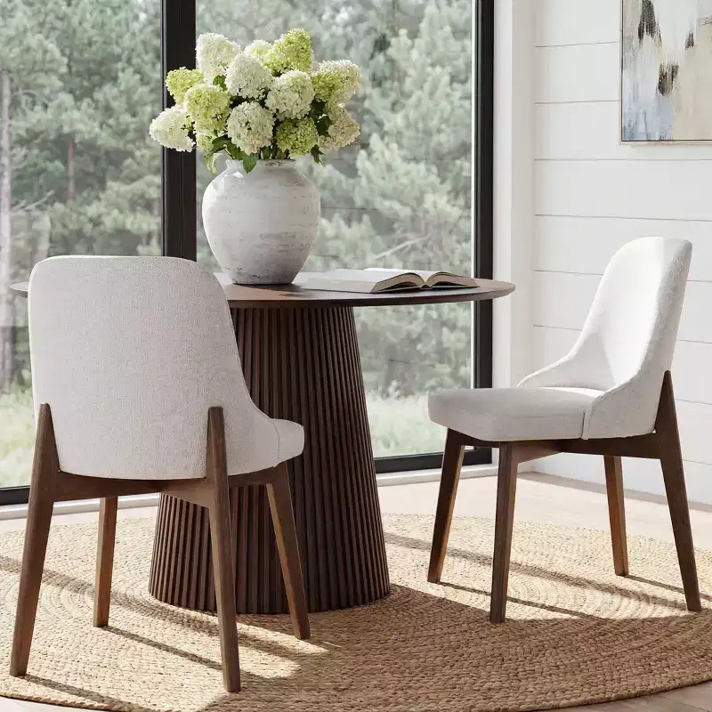 White 32.7 H Upholstered Solid Wood Dining Chair