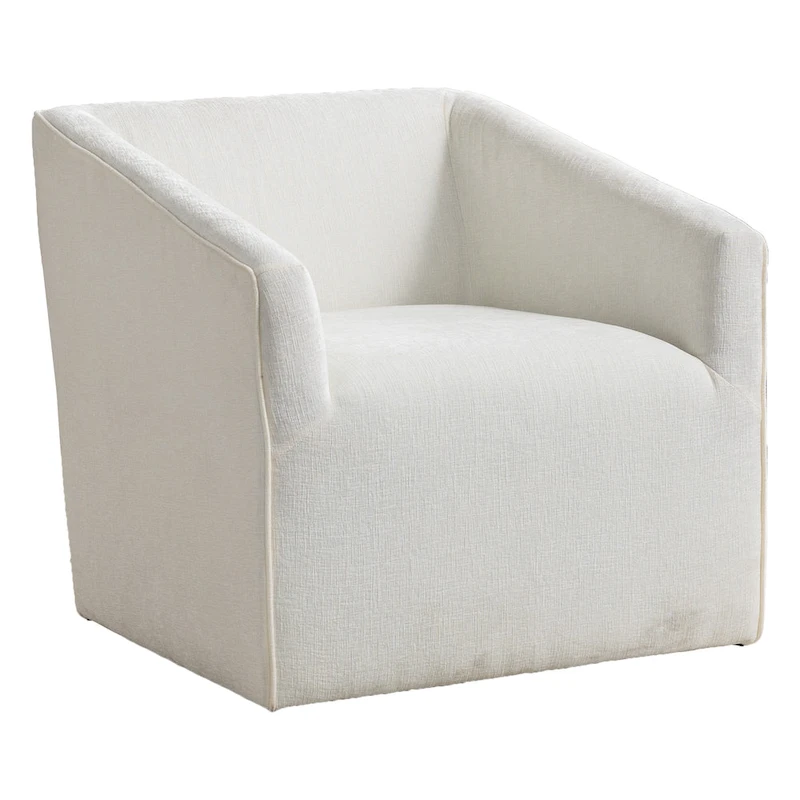 31 Chenille Upholstered Barrel Arm Chair with Swivel Base