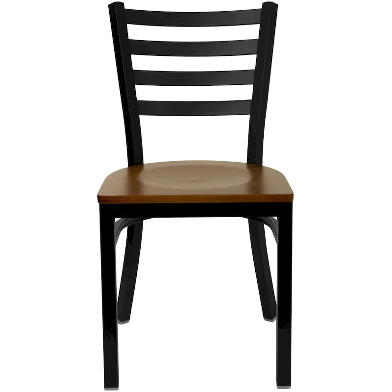 Ladder Back Metal Restaurant Chair - 16.5W x 17D x 32.25H - 16.5W x 17D x 32.25H
