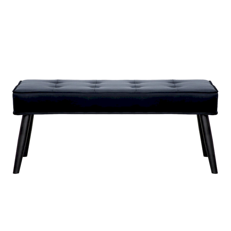 Kipp Velvet Upholstered Button Tufted Bench Ottoman