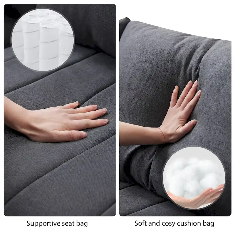 Modern Sectional Sofa with Vertical Stripes