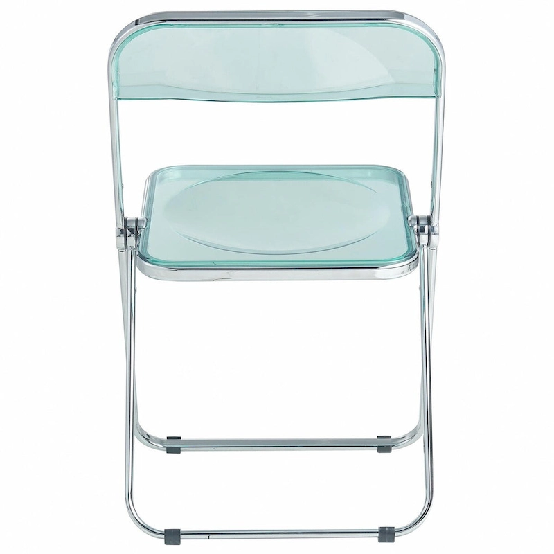 Acrylic Folding Dining Chair with Chrome Frame Set of 4 Lawrence Series by LeisureMod