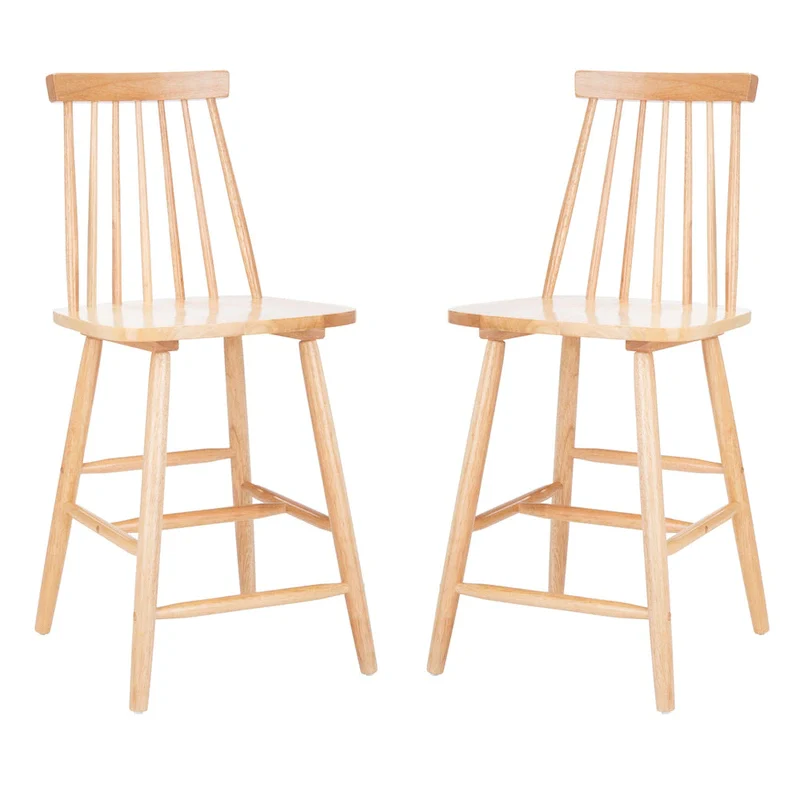 SAFAVIEH Zillah 24-inch Spindle Farmhouse Counter Stool (Set of 2) - 17.7 x 20.5 x 39.1 - 18Wx21Dx39H