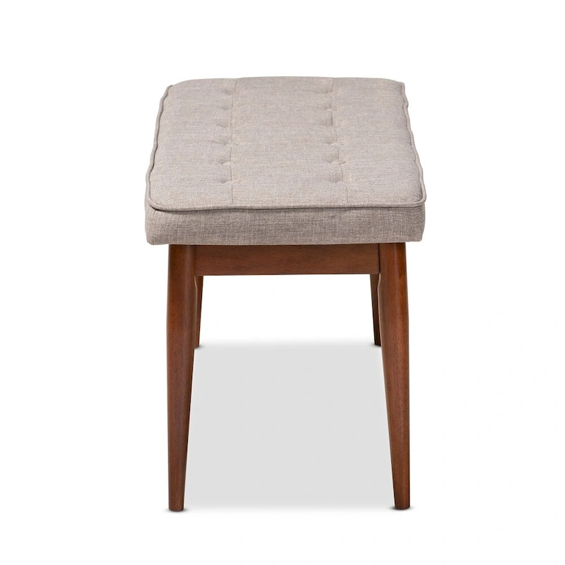 Mid-Century Modern Fabric Upholstered Dining Bench