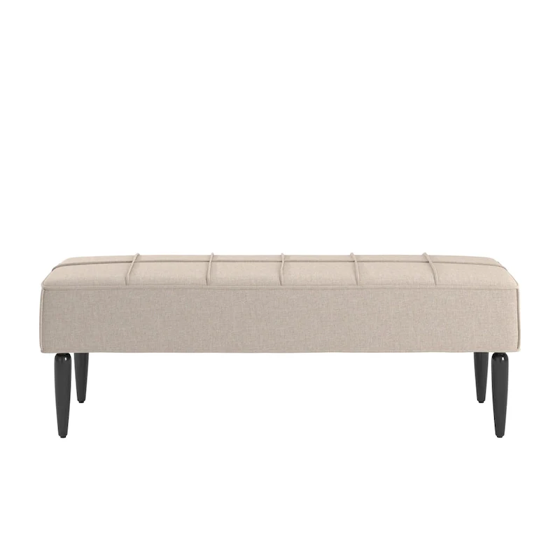 Cassian Black Finish Linen Upholstered Bench by iNSPIRE Q Modern