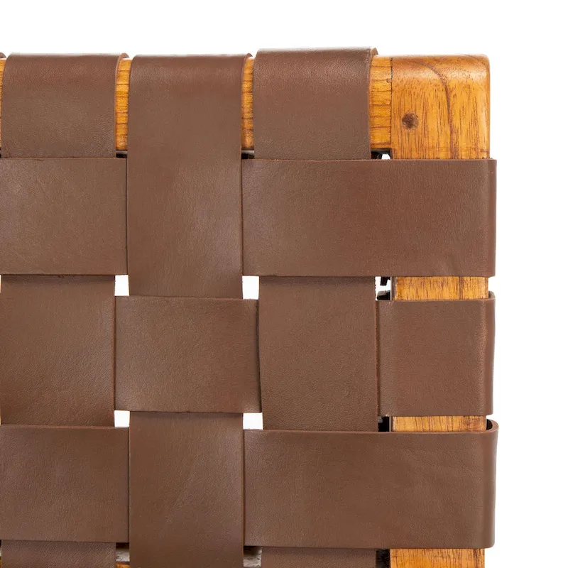 SAFAVIEH Gerda Woven Leather Dining Room Chair - 22.1  W x 20.9  L x 31.9  H - 22Wx21Dx32H