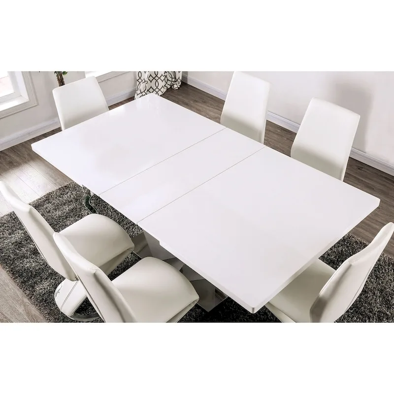 Furniture of America Jola ModernWhite 78-inch Expandable Dining Table
