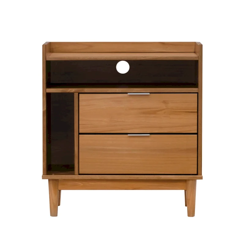 Middlebrook Modern Gallery Top Solid Wood Nightstand