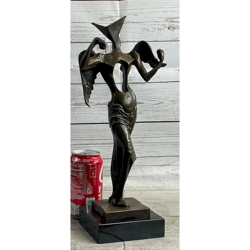 Salvador Dali Surrealistic Angel Abstract Modern Art Bronze Statue Sculpture Art