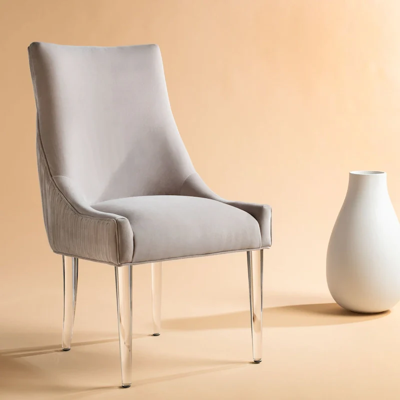 Acrylic Leg Dining Chair - 22W x 28D x 38H Modern Glamour Style