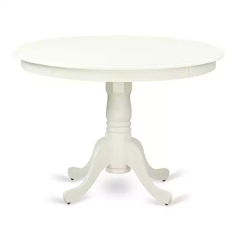 HomeStock HLCL5-LWH-W 5PC Round 42 inch Table and 4 Double X back Chairs