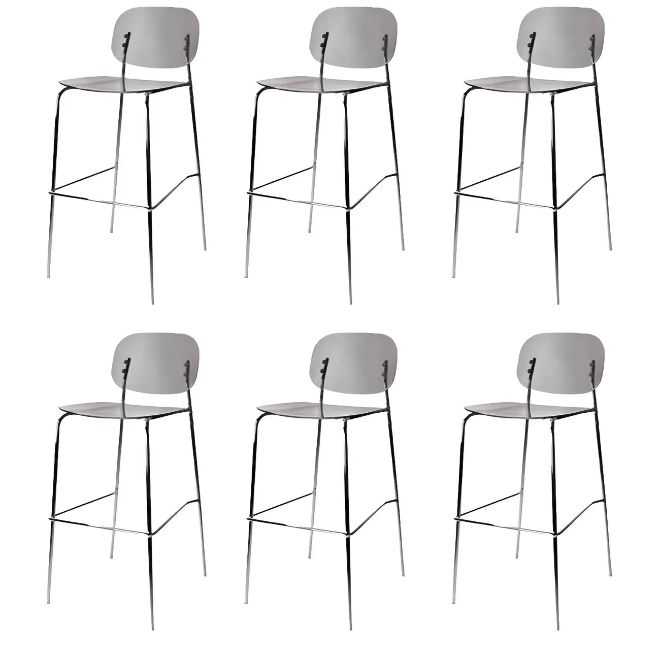Scandinavian Square Seat Counter Height Acrylic Bar Stools