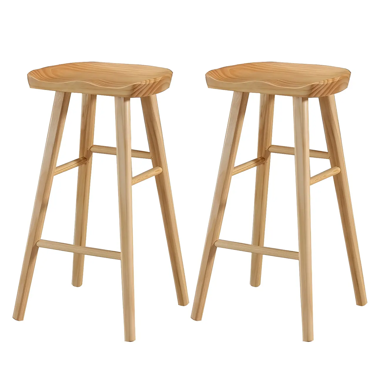 Rustic Saddle Backless Bar Stool Counter Height