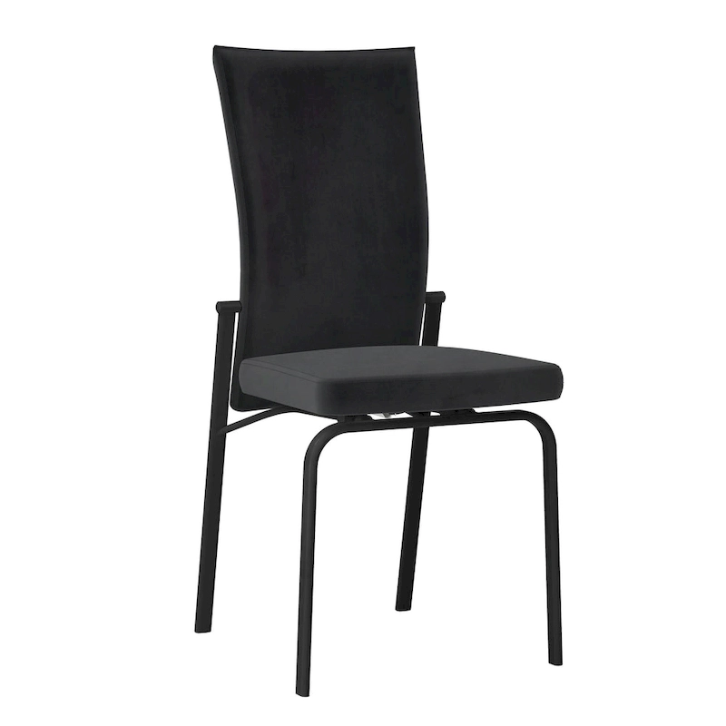 Somette Monique Black Motion-back Side Chair, Set of 2, Fully Assembled