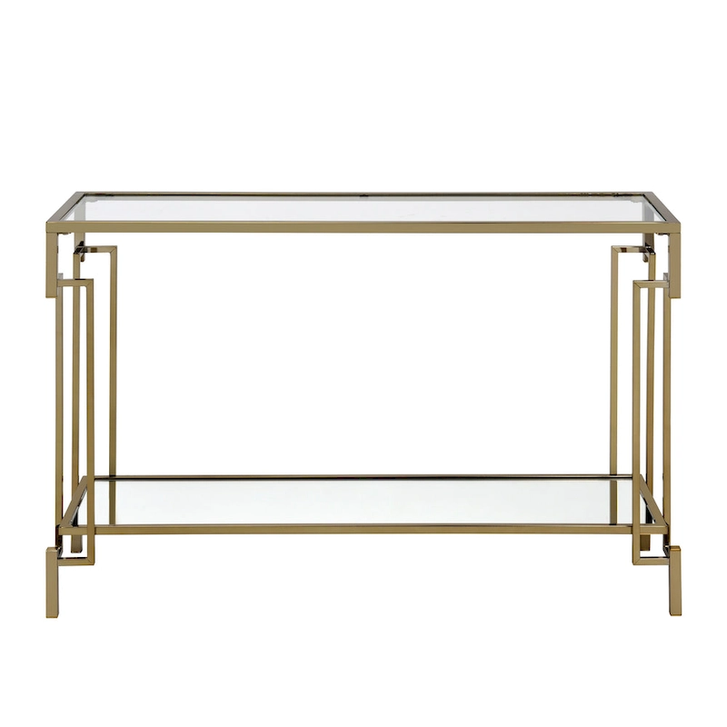 Yout Glam 43-inch Glass Top 1-Shelf Sofa Table by Furniture of America