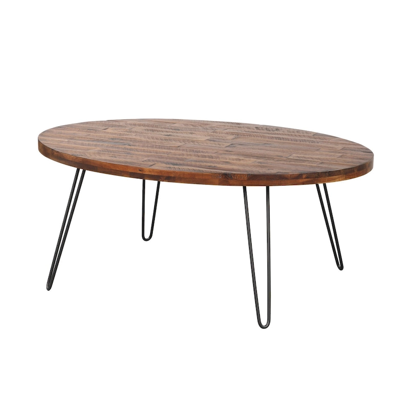 Raffles 44  Wood Oval Cocktail Table