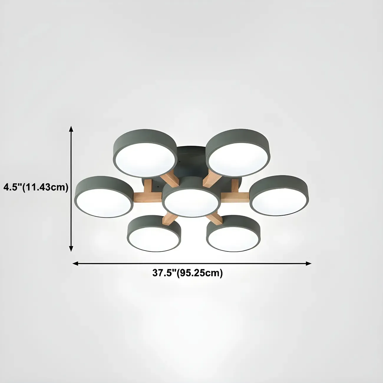 Green Drum Shade Semi Flush Ceiling Light 3-Gear Dimming