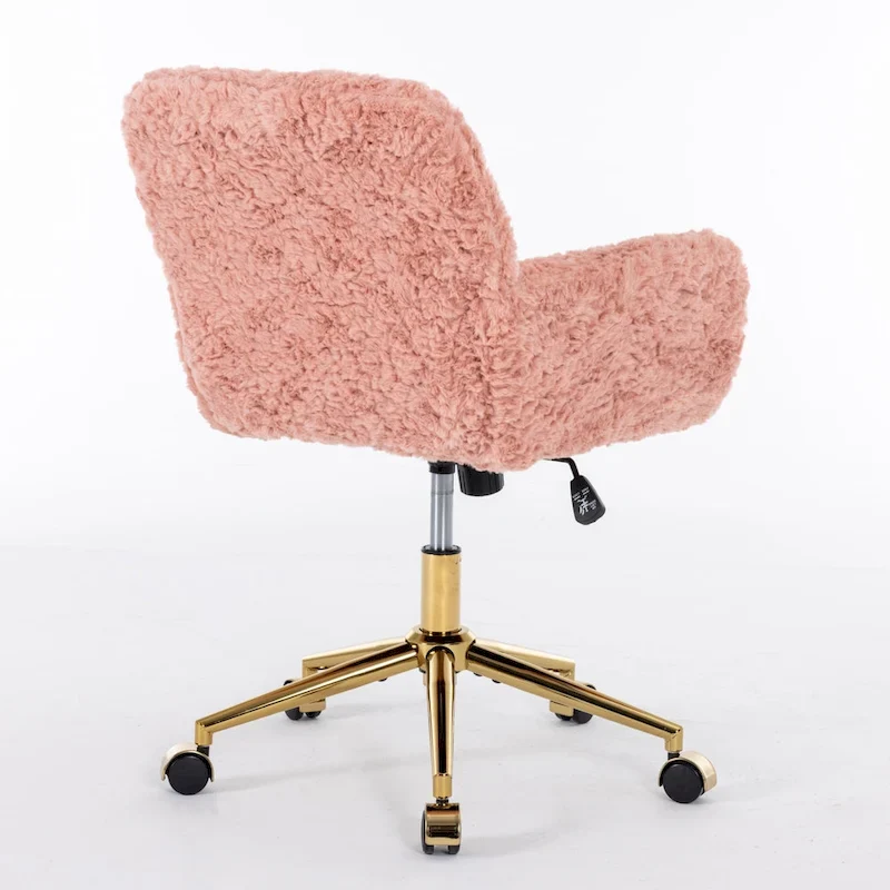 A&A Furniture Office Chair: Upholstered Desk Chair and Golden Metal Base
