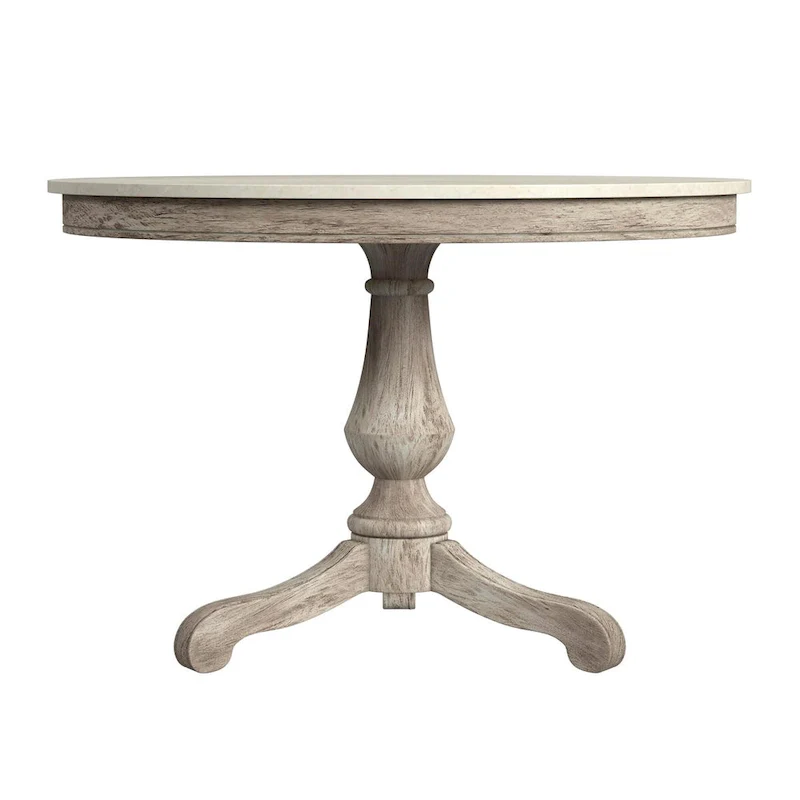 Danielle 44  Round Pedestal Marble Dining Table